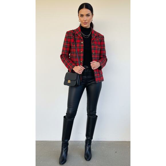 Vintage 70s Pendleton Tartan Wool Blazer – Size 10 – Modern Equestrian It-Girl - Picture 14 of 14